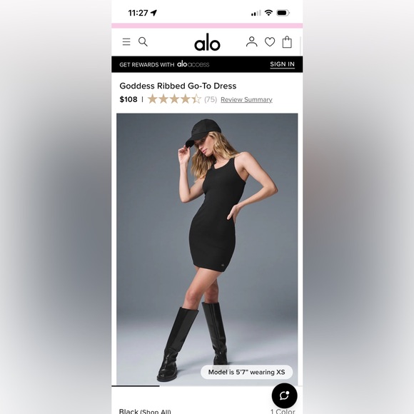 ALO Goddess Ribbed Go-To Dress - Picture 4 of 5